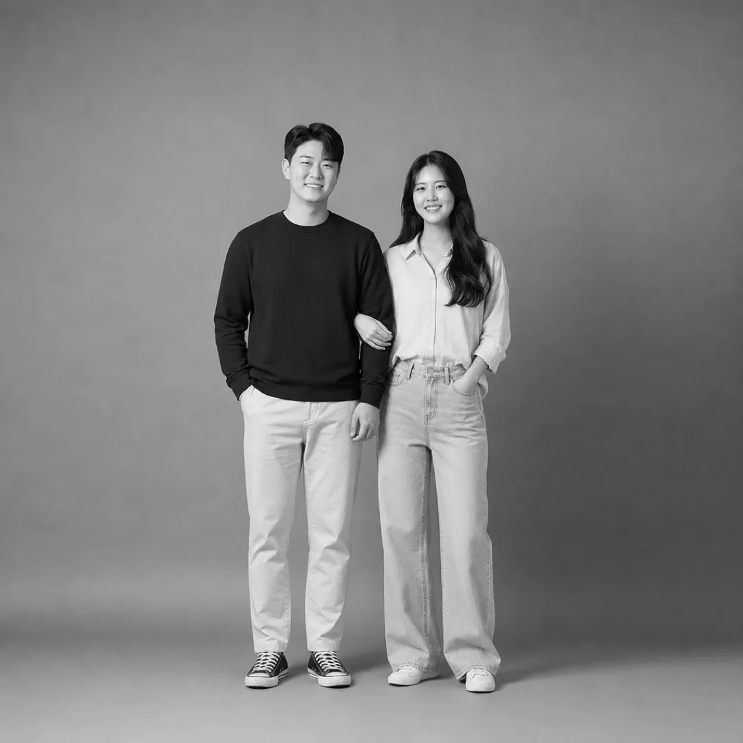 나란히 선 커플 사진